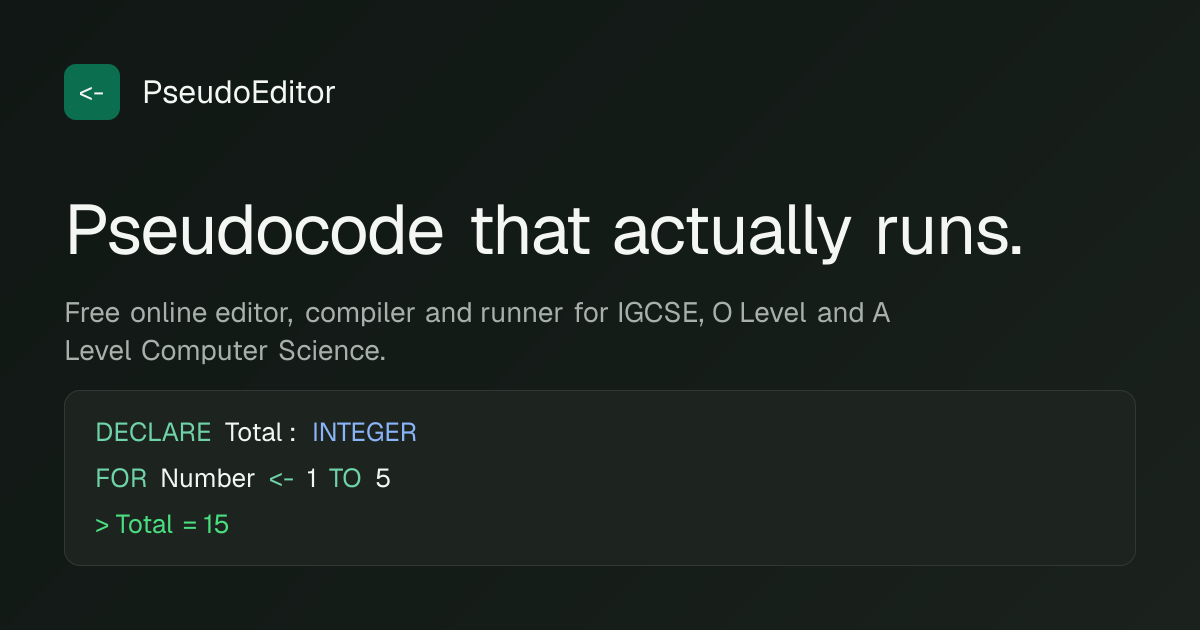 Count how many students passed | PseudoEditor